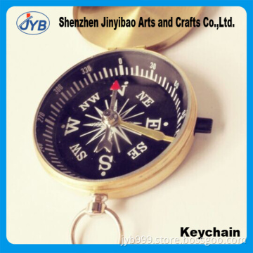 Mountain item gift keyring type brass compass key holder for promotion